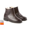 Botines bajos piel con forro de borreguillo, made in spain -