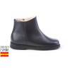 Botines bajos piel con forro de borreguillo, made in spain -