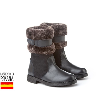 Botas piel detalle pelo, made in spain - ANGELITOS - ANGI-152