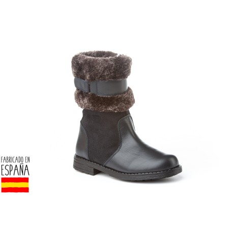 Botas piel detalle pelo, made in spain - ANGELITOS - ANGI-152