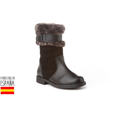 Botas piel detalle pelo, made in spain - ANGELITOS - ANGI-152