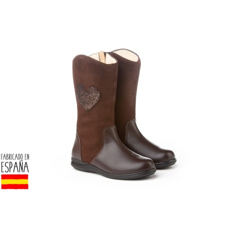 Botas piel detalle corazón lateral, made in spain - ANGELITOS -