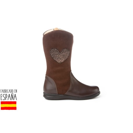 Botas piel detalle corazón lateral, made in spain - ANGELITOS -