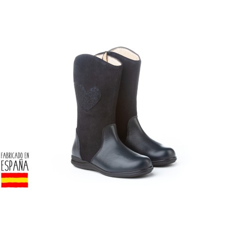 Botas piel detalle corazón lateral, made in spain - ANGELITOS -