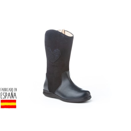 Botas piel detalle corazón lateral, made in spain - ANGELITOS -