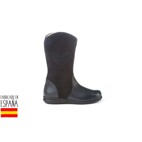 Botas piel detalle corazón lateral, made in spain - ANGELITOS -