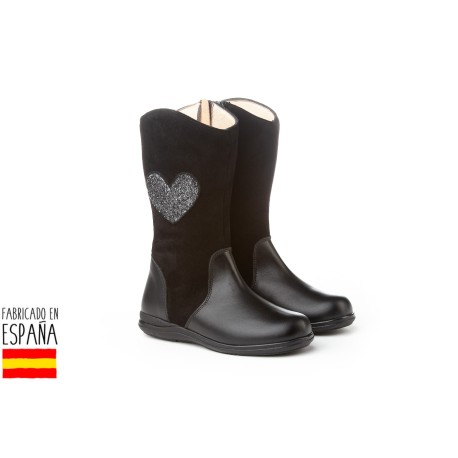 Botas piel detalle corazón lateral, made in spain - ANGELITOS -
