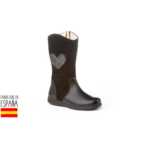 Botas piel detalle corazón lateral, made in spain - ANGELITOS -