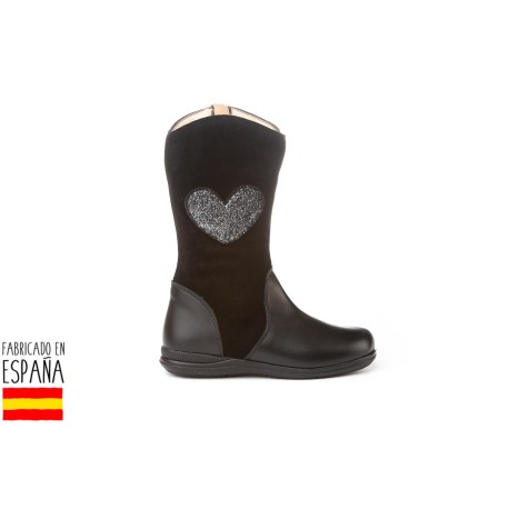 Botas piel detalle corazón lateral, made in spain - ANGELITOS -