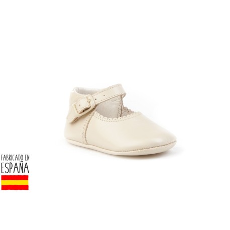 Zapatito suela blanda de piel cierre hebilla, made in spain -