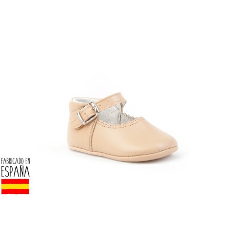 Zapatito suela blanda de piel cierre hebilla, made in spain -