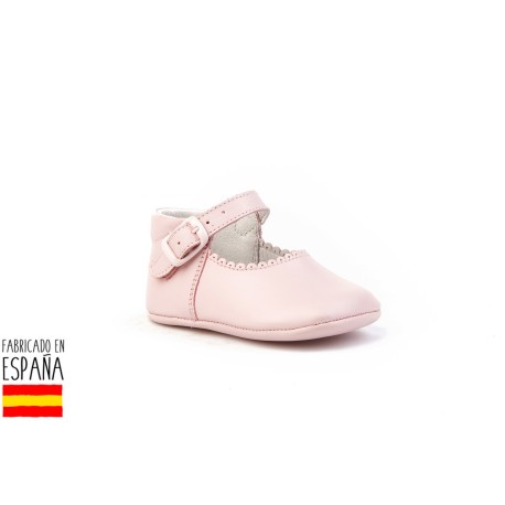 Zapatito suela blanda de piel cierre hebilla, made in spain -