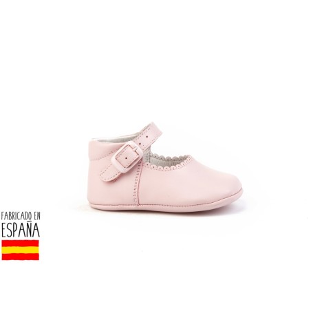 Zapatito suela blanda de piel cierre hebilla, made in spain -