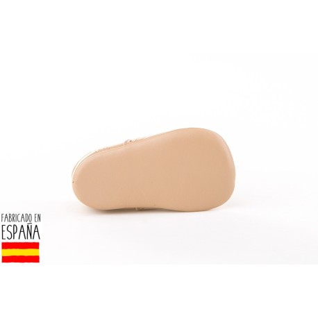 Zapatito suela blanda de piel cierre cordones, made in spain -
