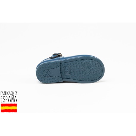 Merceditas piel lisas cierre hebilla, made in spain - ANGELITOS