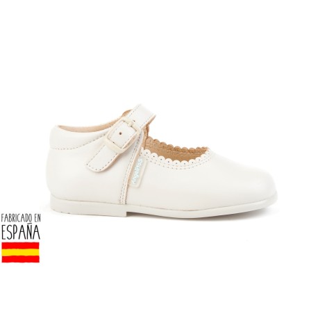 Merceditas piel lisas cierre hebilla, made in spain - ANGELITOS