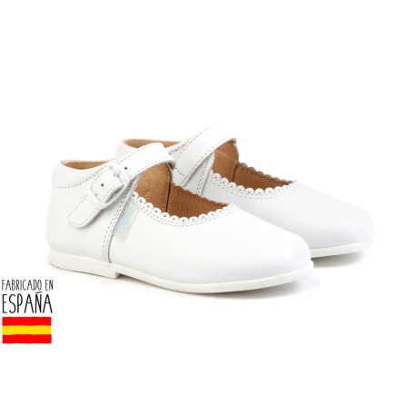 Merceditas piel lisas cierre hebilla, made in spain - ANGELITOS