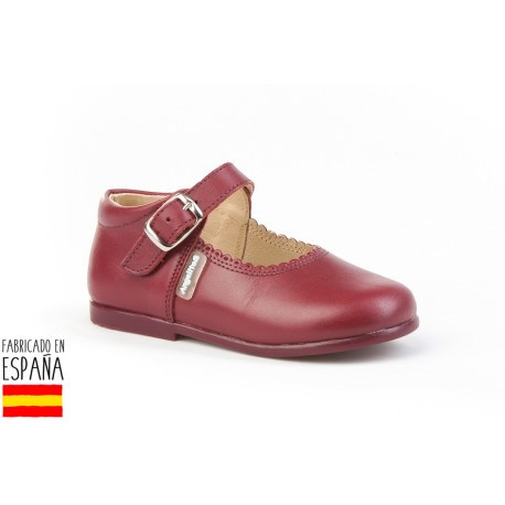 Merceditas piel lisas cierre hebilla, made in spain - ANGELITOS