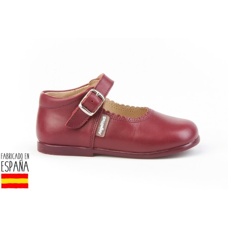 Merceditas piel lisas cierre hebilla, made in spain - ANGELITOS