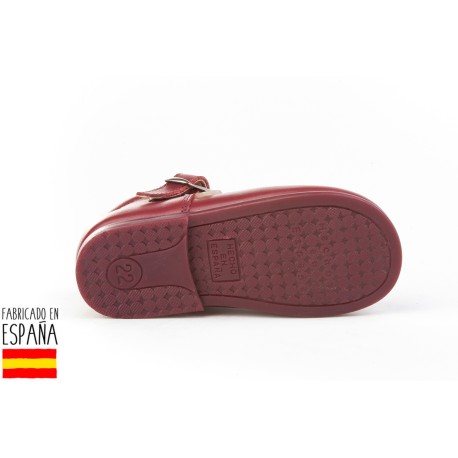 Merceditas piel lisas cierre hebilla, made in spain - ANGELITOS