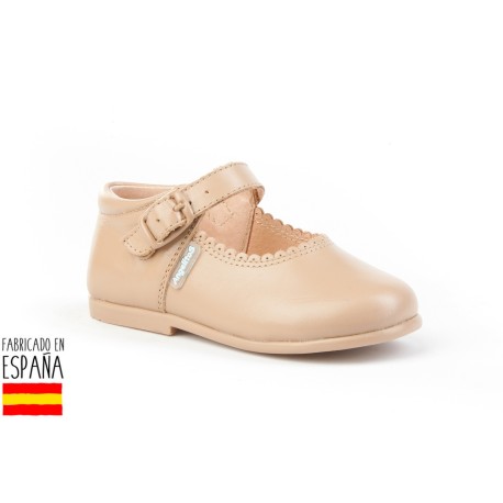 Merceditas piel lisas cierre hebilla, made in spain - ANGELITOS