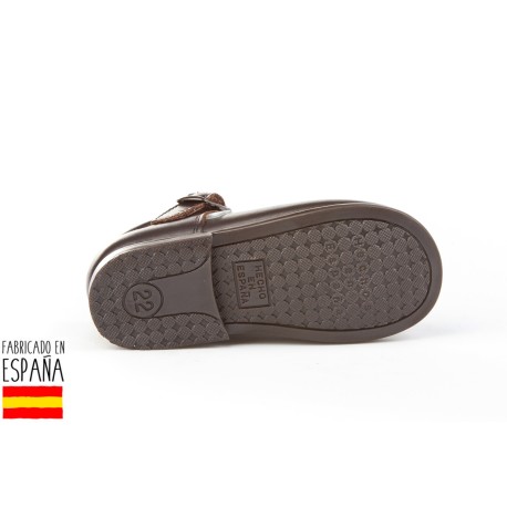 Merceditas piel lisas cierre hebilla, made in spain - ANGELITOS