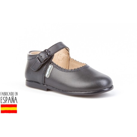 Merceditas piel lisas cierre hebilla, made in spain - ANGELITOS