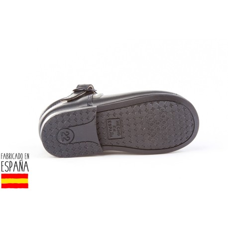 Merceditas piel lisas cierre hebilla, made in spain - ANGELITOS