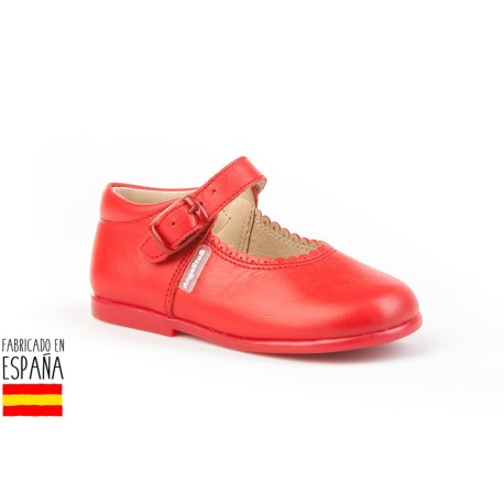 Merceditas piel lisas cierre hebilla, made in spain - ANGELITOS