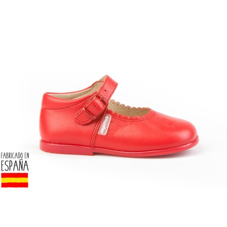 Merceditas piel lisas cierre hebilla, made in spain - ANGELITOS