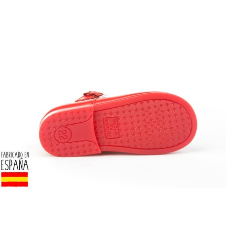 Merceditas piel lisas cierre hebilla, made in spain - ANGELITOS