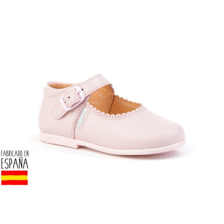 Merceditas piel lisas cierre hebilla, made in spain - ANGELITOS