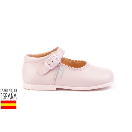 Merceditas piel lisas cierre hebilla, made in spain - ANGELITOS