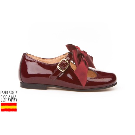 Merceditas charol detalle maxi lazo, made in spain - ANGELITOS