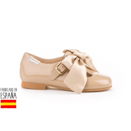 Merceditas charol detalle maxi lazo, made in spain - ANGELITOS