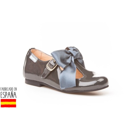 Merceditas charol detalle maxi lazo, made in spain - ANGELITOS