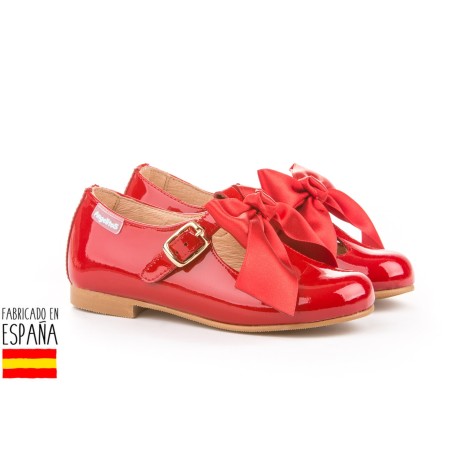 Merceditas charol detalle maxi lazo, made in spain - ANGELITOS