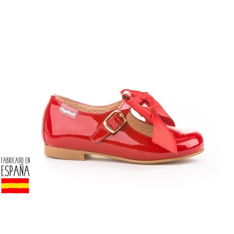 Merceditas charol detalle maxi lazo, made in spain - ANGELITOS