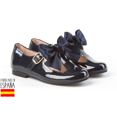 Merceditas charol detalle maxi lazo, made in spain - ANGELITOS