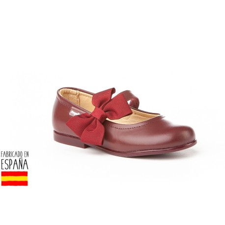 Merceditas piel detalle lazo lateral, made in spain - ANGELITOS