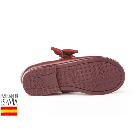 Merceditas piel detalle lazo lateral, made in spain - ANGELITOS