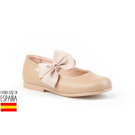 Merceditas piel detalle lazo lateral, made in spain - ANGELITOS