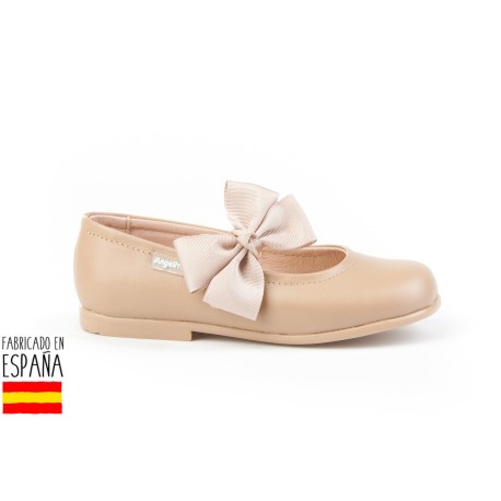 Merceditas piel detalle lazo lateral, made in spain - ANGELITOS