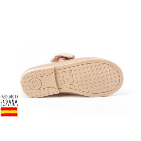 Merceditas piel detalle lazo lateral, made in spain - ANGELITOS