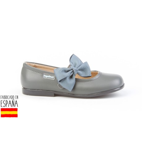 Merceditas piel detalle lazo lateral, made in spain - ANGELITOS