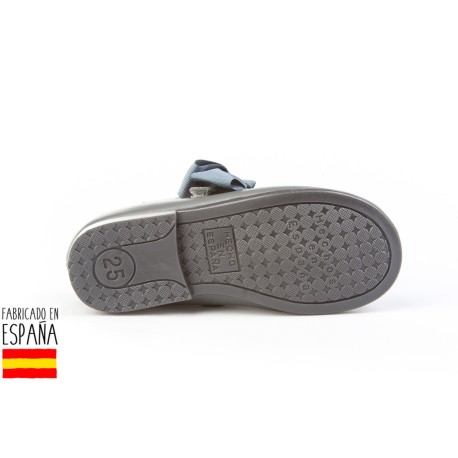 Merceditas piel detalle lazo lateral, made in spain - ANGELITOS