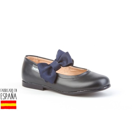 Merceditas piel detalle lazo lateral, made in spain - ANGELITOS