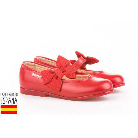 Merceditas piel detalle lazo lateral, made in spain - ANGELITOS