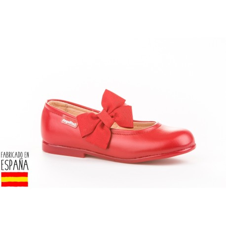 Merceditas piel detalle lazo lateral, made in spain - ANGELITOS