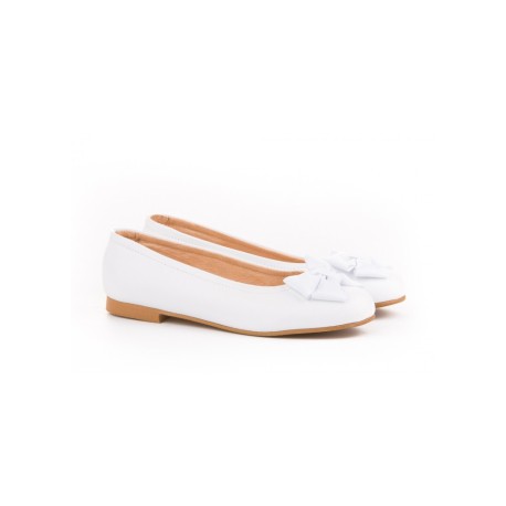 Bailarinas piel lisas, lazo puntera, made in spain - ANGELITOS